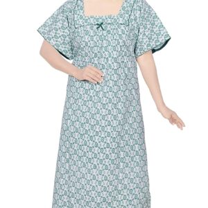 STYLACLUE Women's Pure Cotton Square Neck Printed Square Neck Nighty for Women's 3XL
