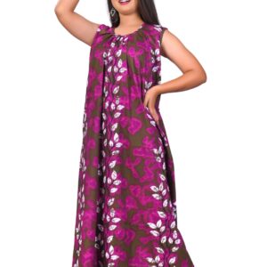 Fabimi Women's Sleeveless Cotton Nighty in XXL Size - Comfortable and Stylish - Maganta