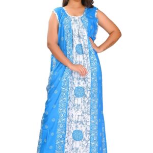 Fabimi Women's Sleeveless XL Round Neck Cotton Nightgown - Front and Back Design for Comfortable Sleepwear