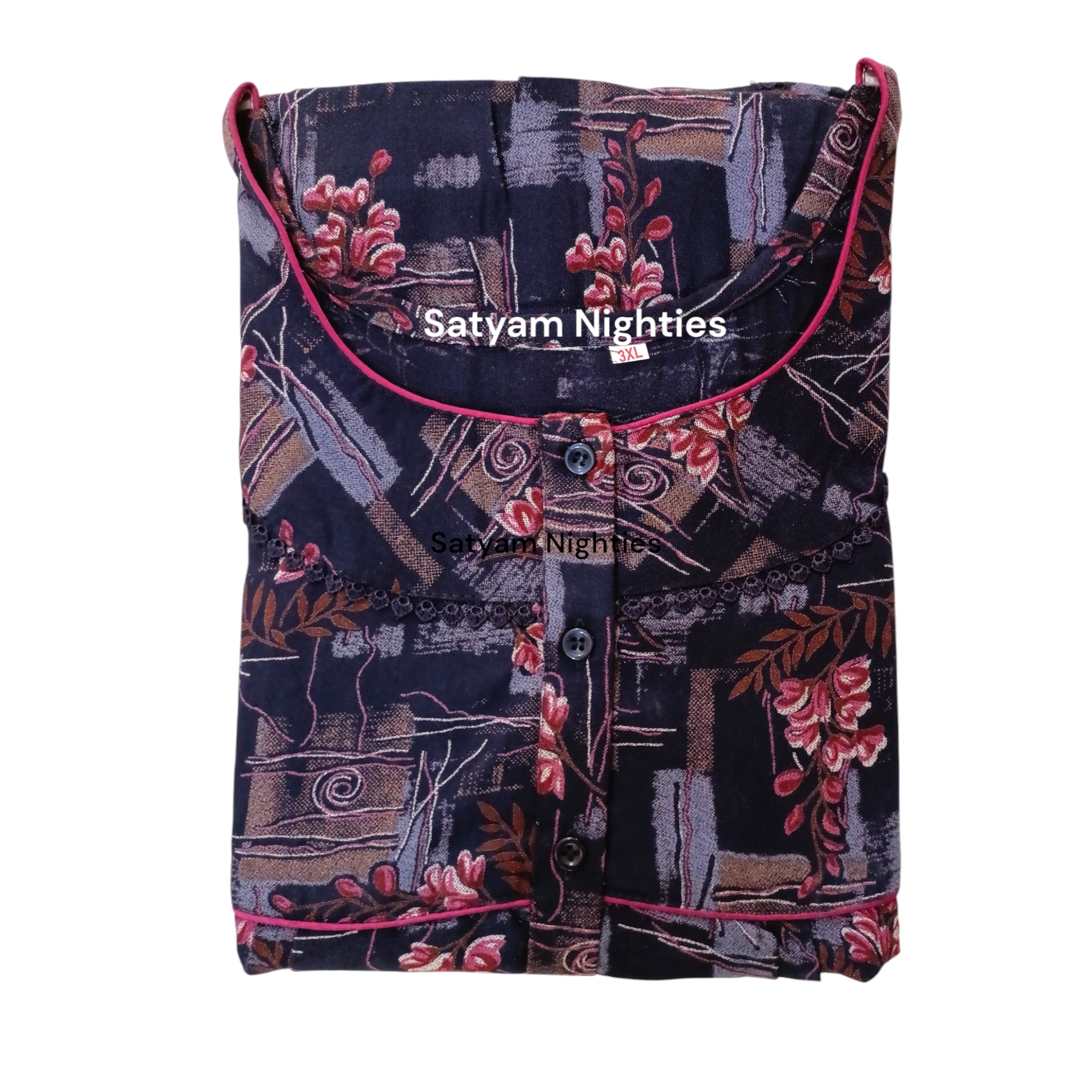 Satyam Nighties Women's Plus Size (3XL) Soft Alpine Nightgown 3 Satyam Nighties Women's Plus Size (3XL) Soft Alpine Nightgown - Image 3