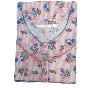 Satyam Nighties Women’s 3XL Pure Cotton Nighty | 60 Inches Long Comfortable Nightwear | Breathable, Soft Fabric | Loose Fit Daily Sleepwear